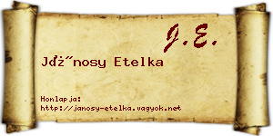 Jánosy Etelka névjegykártya